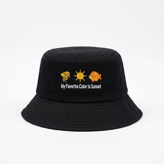 Embroidered Bucket Hat - Sunset