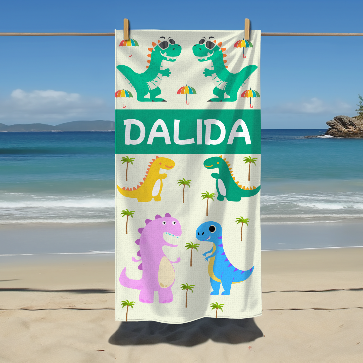 Dino Kids Towel - Personalized
