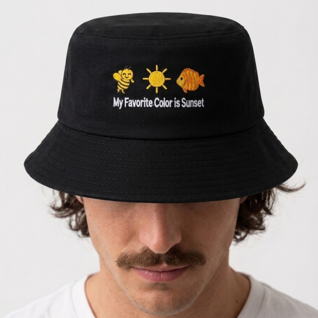 Embroidered Bucket Hat - Sunset