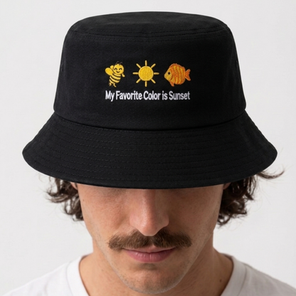 Embroidered Bucket Hat - Sunset