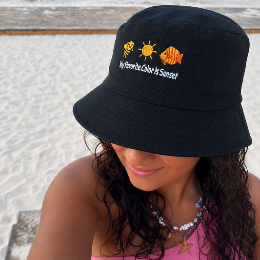 Embroidered Bucket Hat - Sunset